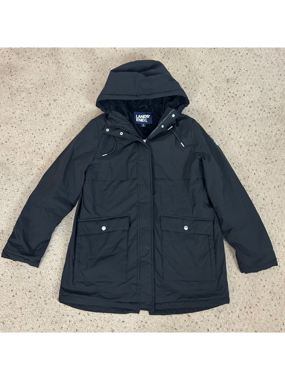 Lands' End Squall Waterproof Jacket Insulated Parka Hooded Size Medium Women's
